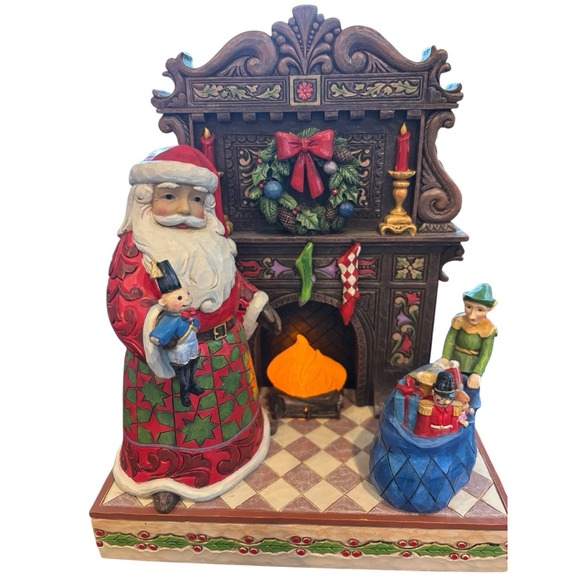 Jim Shore 4055047 Delivering Toys And Christmas Joys Santa By Fireplace *chip - Picture 2 of 10